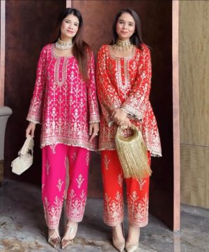 LADY LOOK 028 A B DESIGNER PLAZZO SUIT WOLESALE