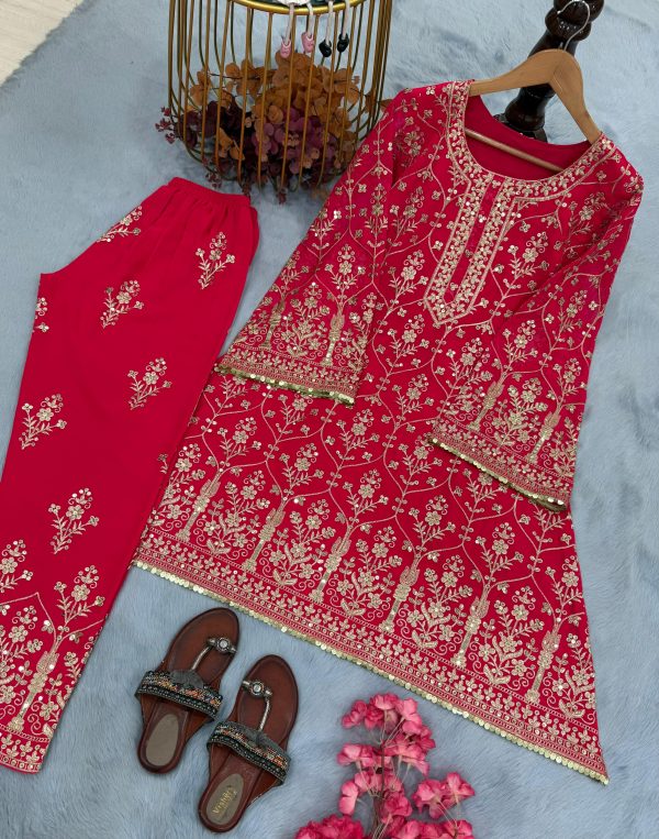 LADY LOOK 028 A B DESIGNER PLAZZO SUIT WOLESALE