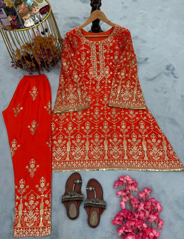 LADY LOOK 028 A B DESIGNER PLAZZO SUIT WOLESALE