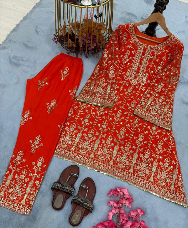 LADY LOOK 028 A B DESIGNER PLAZZO SUIT WOLESALE