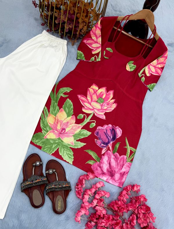 LADY LOOK 030 A DESIGNER KURTI PLAZZO WHOLESALE