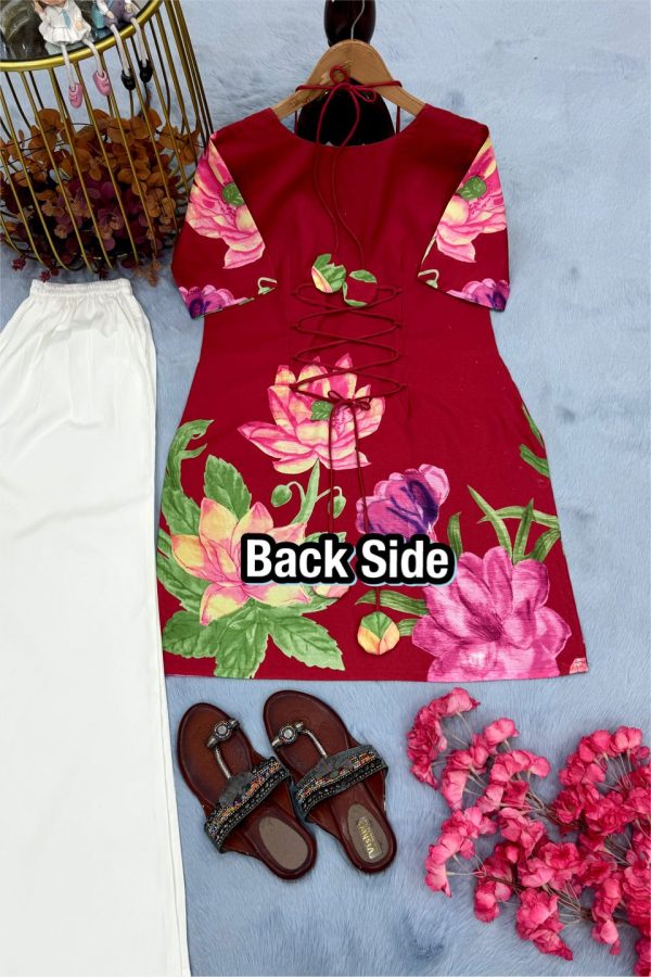 LADY LOOK 030 A DESIGNER KURTI PLAZZO WHOLESALE