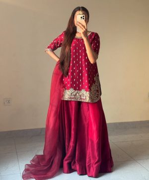 LC 1399 DESIGNER FARSHI PLAZZO SUITS WHOLESALE