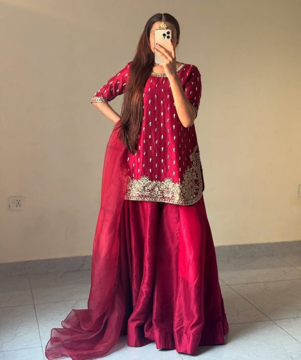 LC 1399 DESIGNER FARSHI PLAZZO SUITS WHOLESALE
