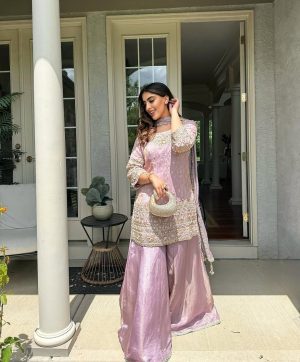 LC 1402 DESIGNER FLARED PLAZZO SUITS WHOLESALE