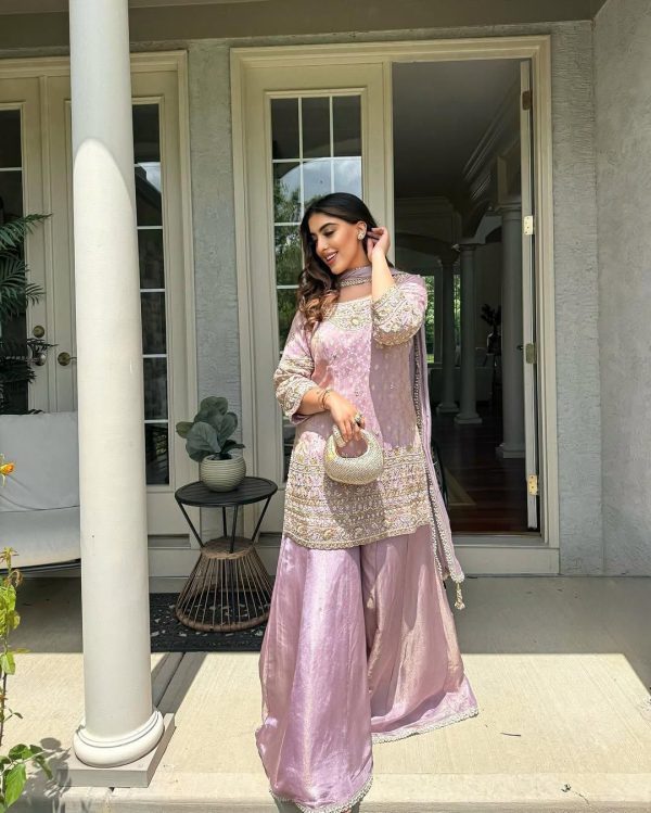 LC 1402 DESIGNER FLARED PLAZZO SUITS WHOLESALE