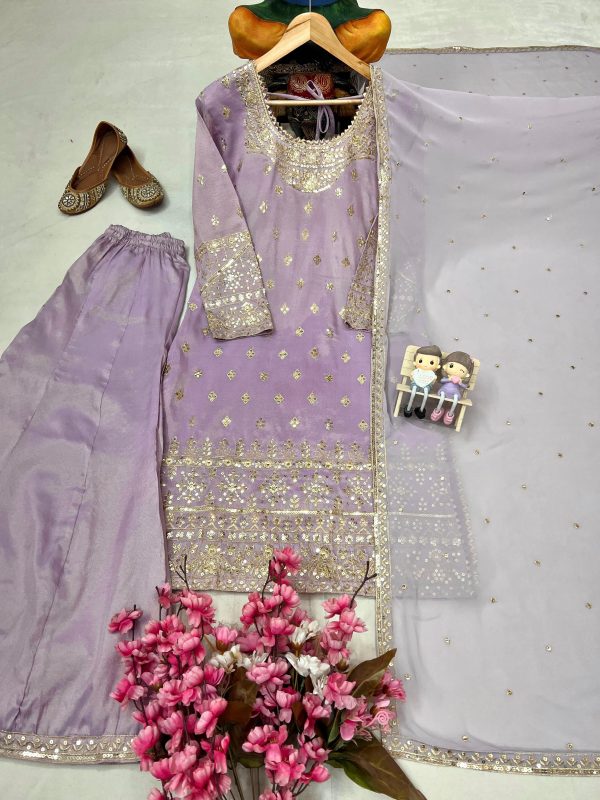 LC 1402 DESIGNER FLARED PLAZZO SUITS WHOLESALE