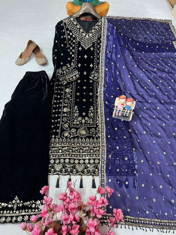 LC 1403 DESIGNER PREMIUM VELVET SALWAR SUIT