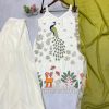 LG 1994 C PLAZZO PAIR WITH EMBROIDERED PEACOCK SUIT