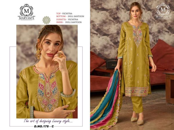 MARYAM'S 178 C VICHITRA SILK SALWAR KAMEEZ SUITS