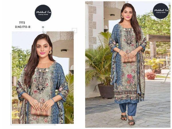 MEHBOOB TEX 1713 B VISCOSE MUSLIN PAKISTANI SUITS