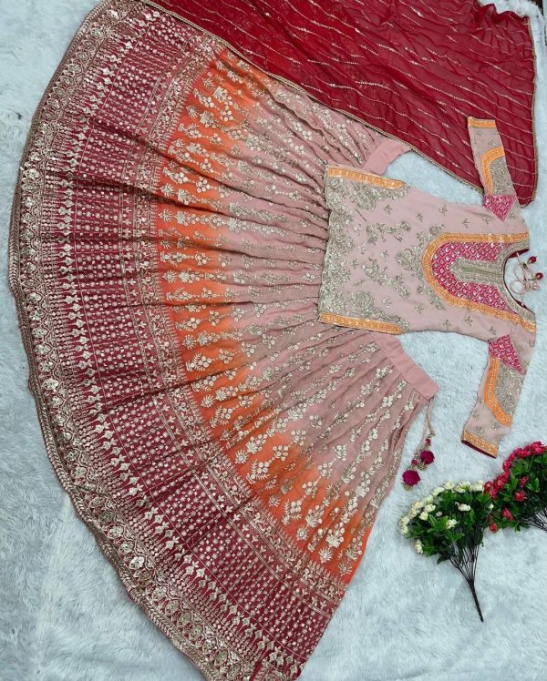 MT 1011 DESIGNER GEORGETTE TOP LEHENGA WHOLESALE
