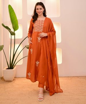 MURTI TRENDS ORANGE COTTON KURTI WHOLESALE