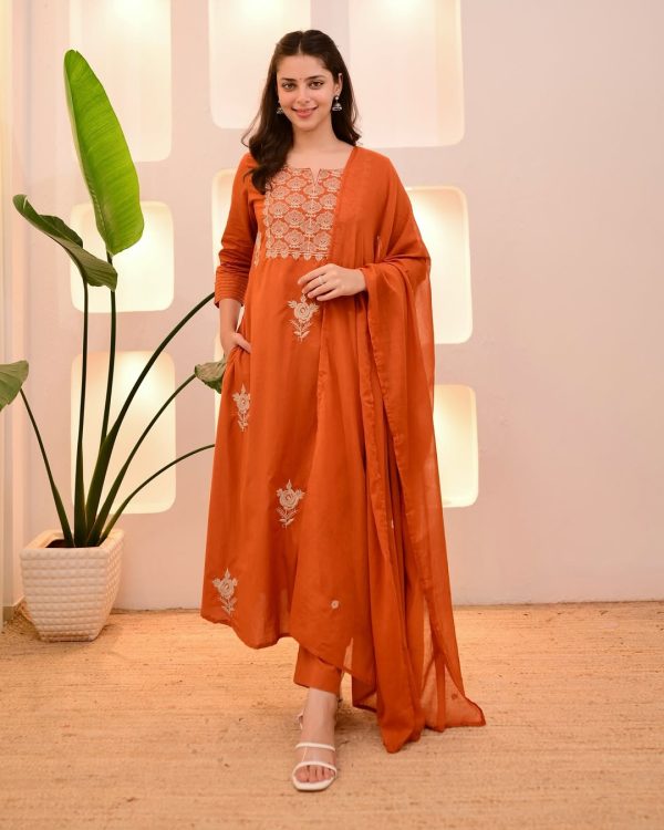 MURTI TRENDS ORANGE COTTON KURTI WHOLESALE