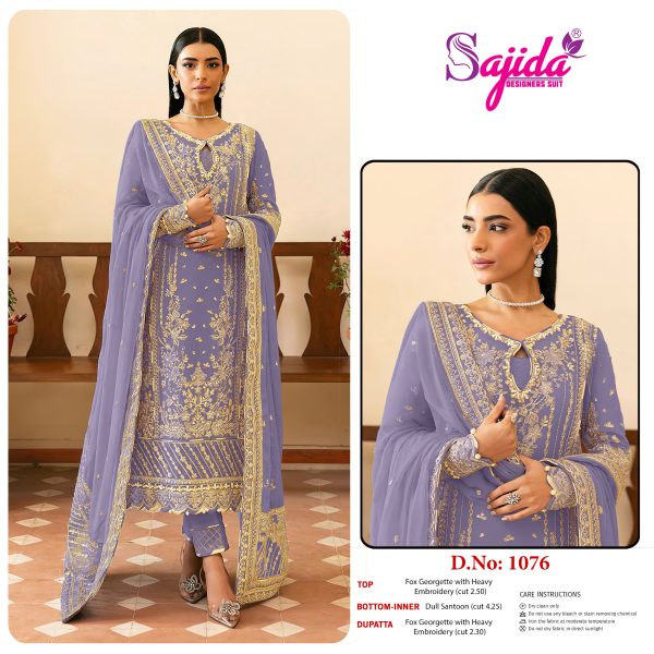 SAJIDA DESIGNERS 1076 GEORGETTE PAKISTANI SUITS