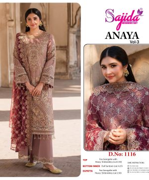 SAJIDA DESIGNERS 1116 ANAYA VOL 3 GEORGETTE SUIT