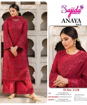 SAJIDA DESIGNERS 1118 ANAYA VOL 3 GEORGETTE SUIT