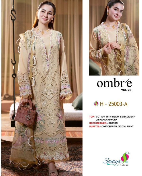 SANIYA TRENDZ 25003 A OMBR'E VOL 25 COTTON SUITS