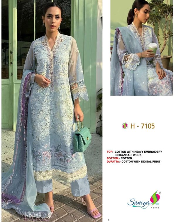 SANIYA TRENDZ 7105 COTTON PAKISTANI SALWAR KAMEEZ