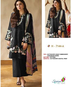 SANIYA TRENDZ 7144 A COTTON PAKISTANI SUITS