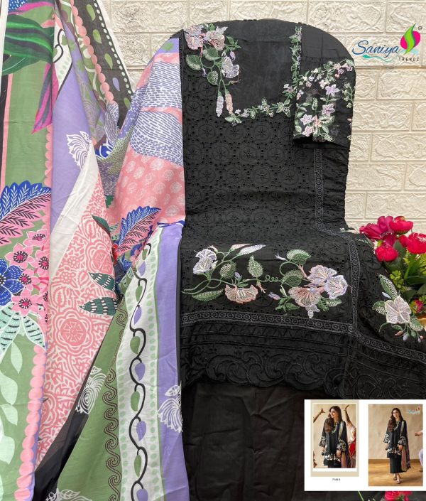 SANIYA TRENDZ 7144 A COTTON PAKISTANI SUITS