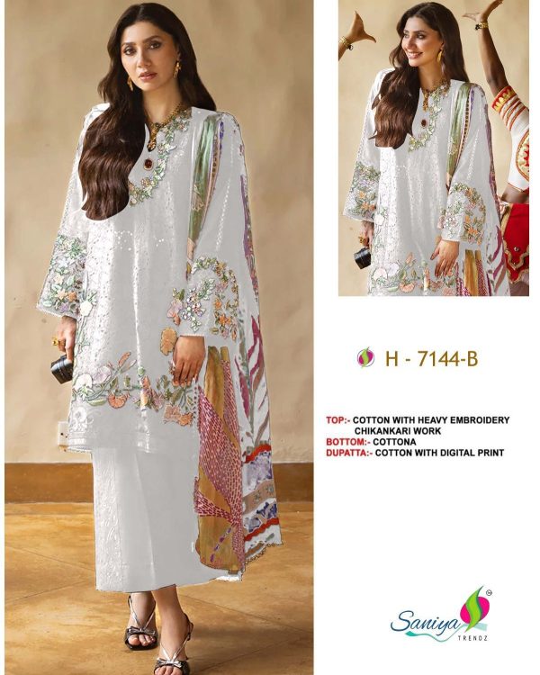 SANIYA TRENDZ 7144 B COTTON PAKISTANI SUITS