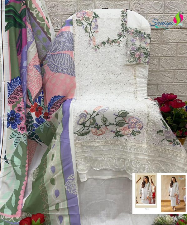 SANIYA TRENDZ 7144 B COTTON PAKISTANI SUITS