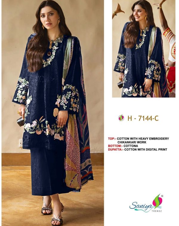 SANIYA TRENDZ 7144 C COTTON PAKISTANI SUITS