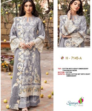 SANIYA TRENDZ 7145 A COTTON EMBROIDERED SUITS