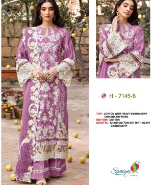 SANIYA TRENDZ 7145 B COTTON EMBROIDERED SUITS