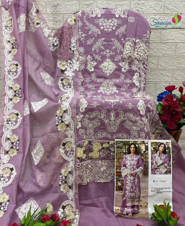 SANIYA TRENDZ 7145 B COTTON EMBROIDERED SUITS