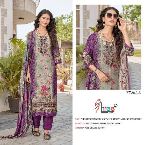 SHREE FABS KT 240 A VISCOSE MUSLIN SALWAR SUITS