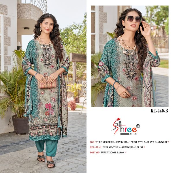SHREE FABS KT 240 B VISCOSE MUSLIN SALWAR SUITS