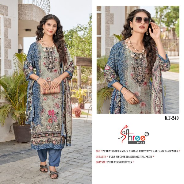 SHREE FABS KT 240 VISCOSE MUSLIN SALWAR SUITS