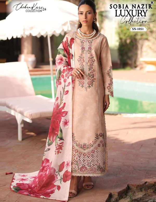 SOBIA NAZIR SN 1051 COTTON CHIKANKARI SUIT