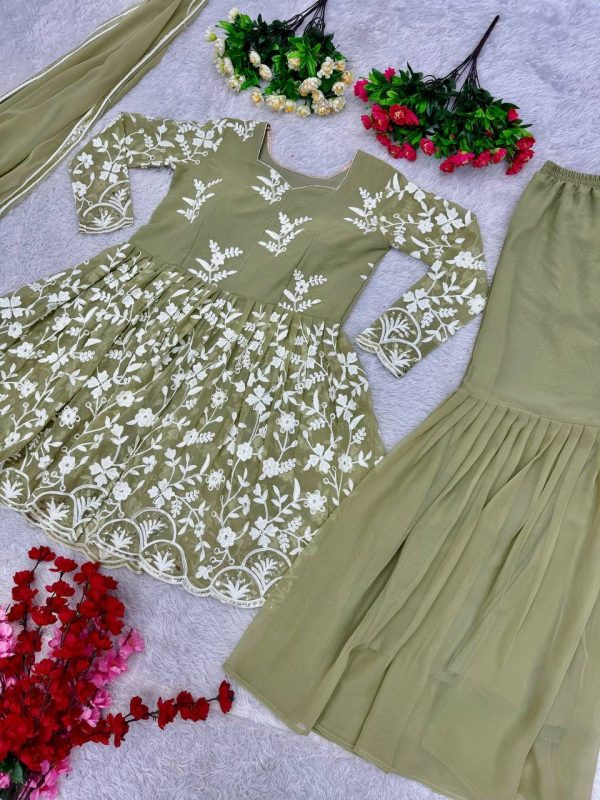 ST 184 DESIGNER GEORGETTE SHARARA SUITS ONLINE