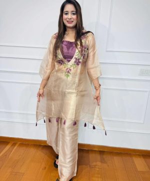VF 216 B TRENDING ORGANZA KURTI WHOLESALE