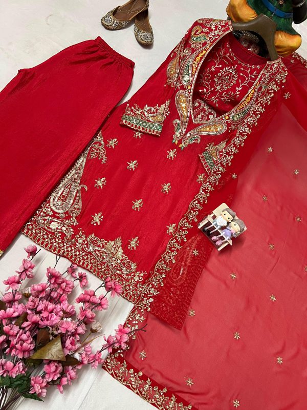 VF 216 TRENDING CHINON BLOUSE SUITS WHOLESALE