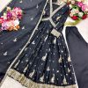 WOMEN WASTRA FD 121 DESIGNER BLACK GOWN