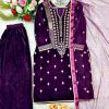 WOMEN WASTRA FD 7836 A TRENDING VELVET SHARARA SUITS