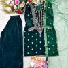 WOMEN WASTRA FD 7836 B TRENDING VELVET SHARARA SUITS