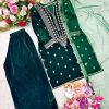 WOMEN WASTRA FD 7836 B TRENDING VELVET SHARARA SUITS