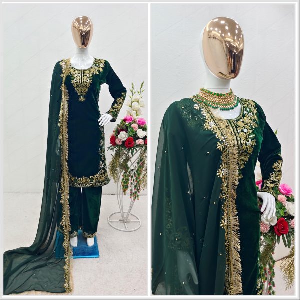 WOMEN WASTRA WW 1032 TRENDING VELVET SALWAR SUITS
