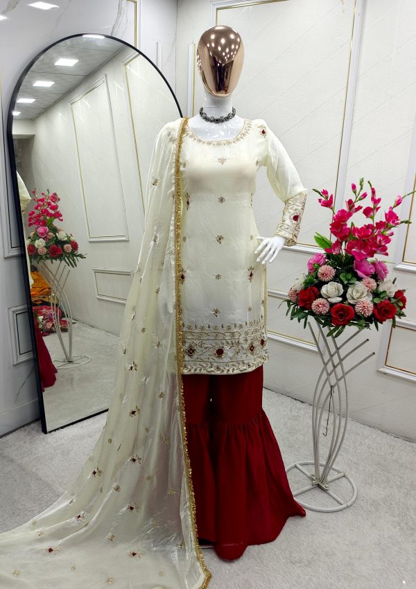WOMEN WASTRA WW 1186 DESIGNER SHARARA SUITS