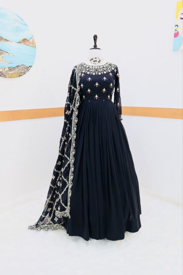 ZC 8989 A DESIGNER GEORGETTE GOWN WHOLESALE