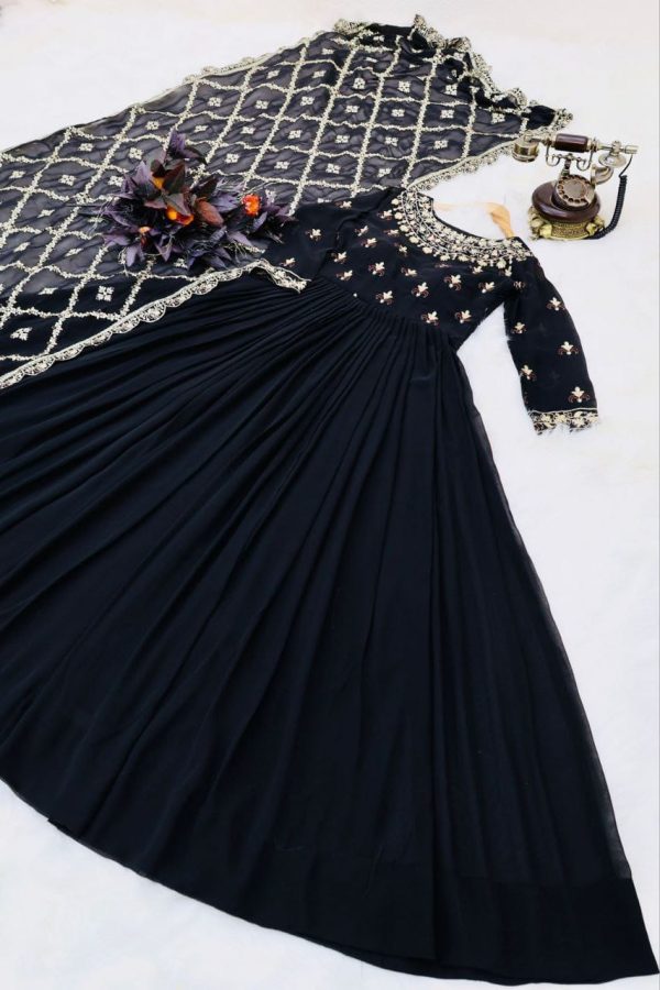 ZC 8989 A DESIGNER GEORGETTE GOWN WHOLESALE