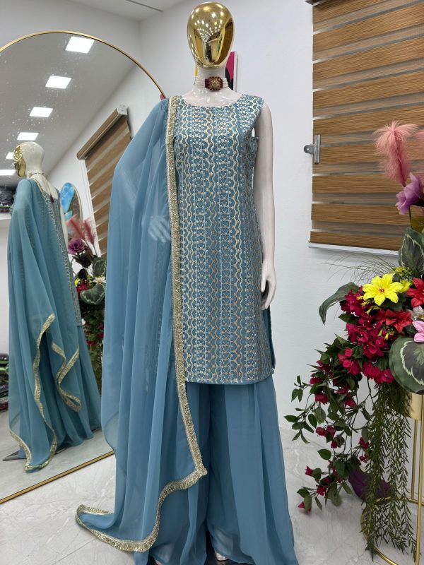 ZOYA CLOTHING ZD 10010 A DESIGNER PLAZZO SUITS