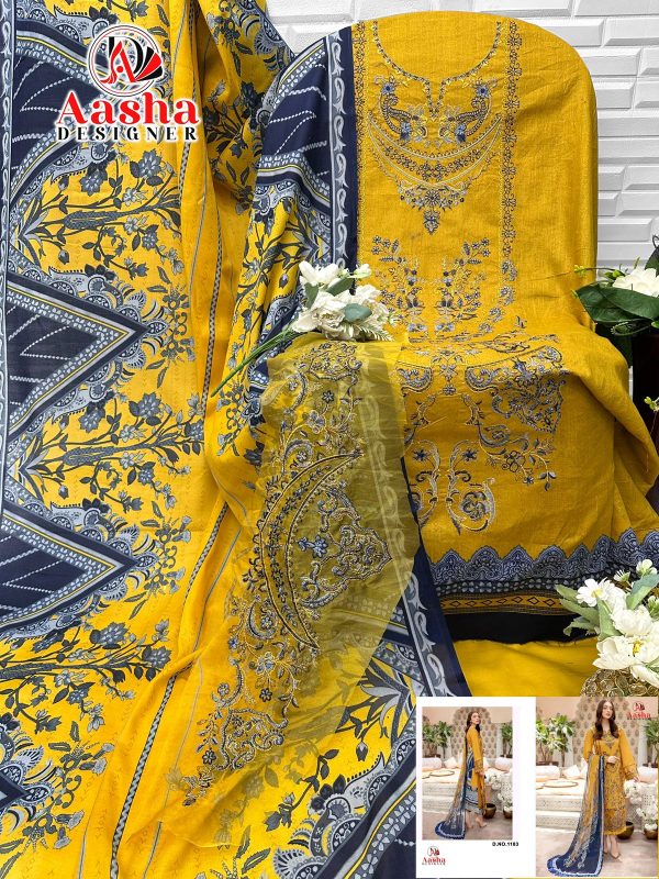 AASHA DESIGNER 1183 COTTON PAKISTANI SUIT ONLINE