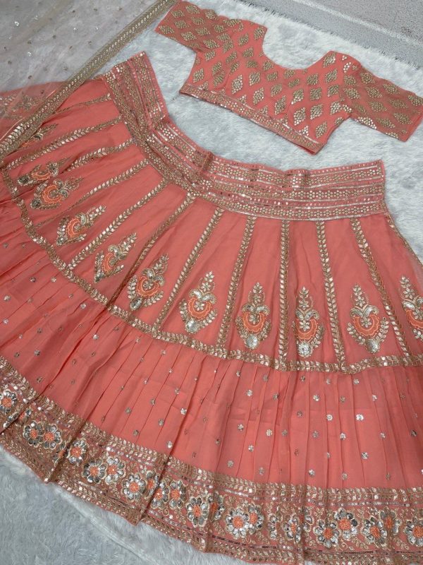 KF 1609 LATEST GEORGETTE LEHENGA CHOLI WHOLESALE