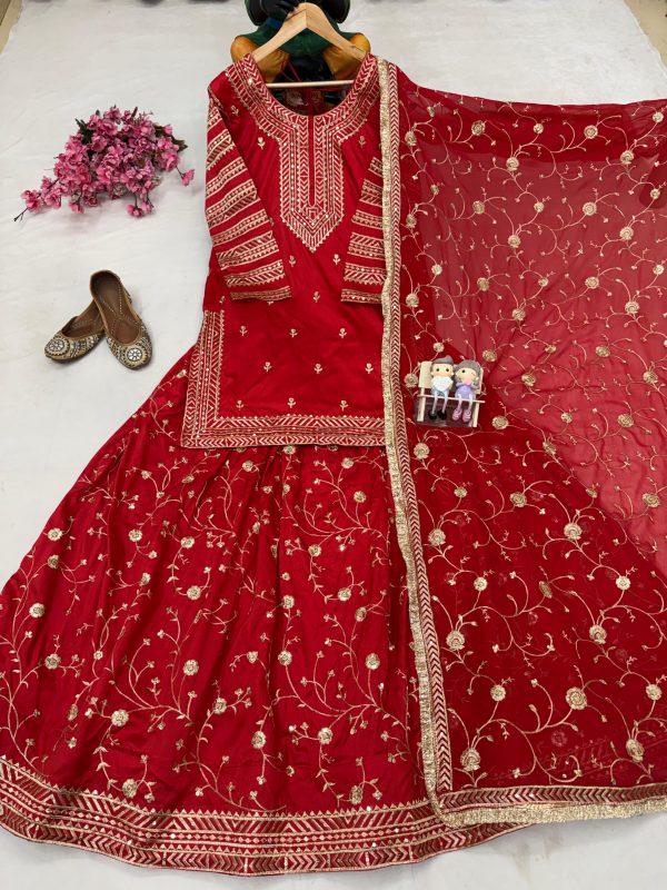 LC 1406 LATEST PREMIUM TAFFETA SILK LEHENGA